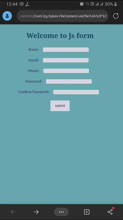 Html form with Javascript form validation with source code