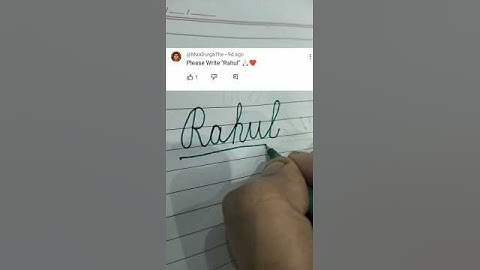 Beautiful Rahul Name Write In Cursive Writing ✍️ #cursive #shorts #trending