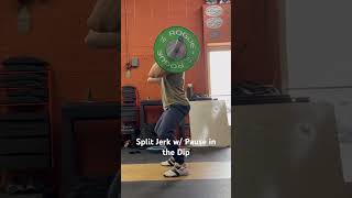 Split jerk with pause in the dip. Strengthen your position with this drill.  #weightlifting