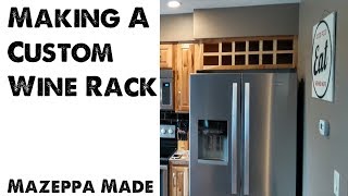 In this video I build a custom wine rack to fit in a cabinet that was just collecting junk above a clients refrigerator. The cabinet is made 