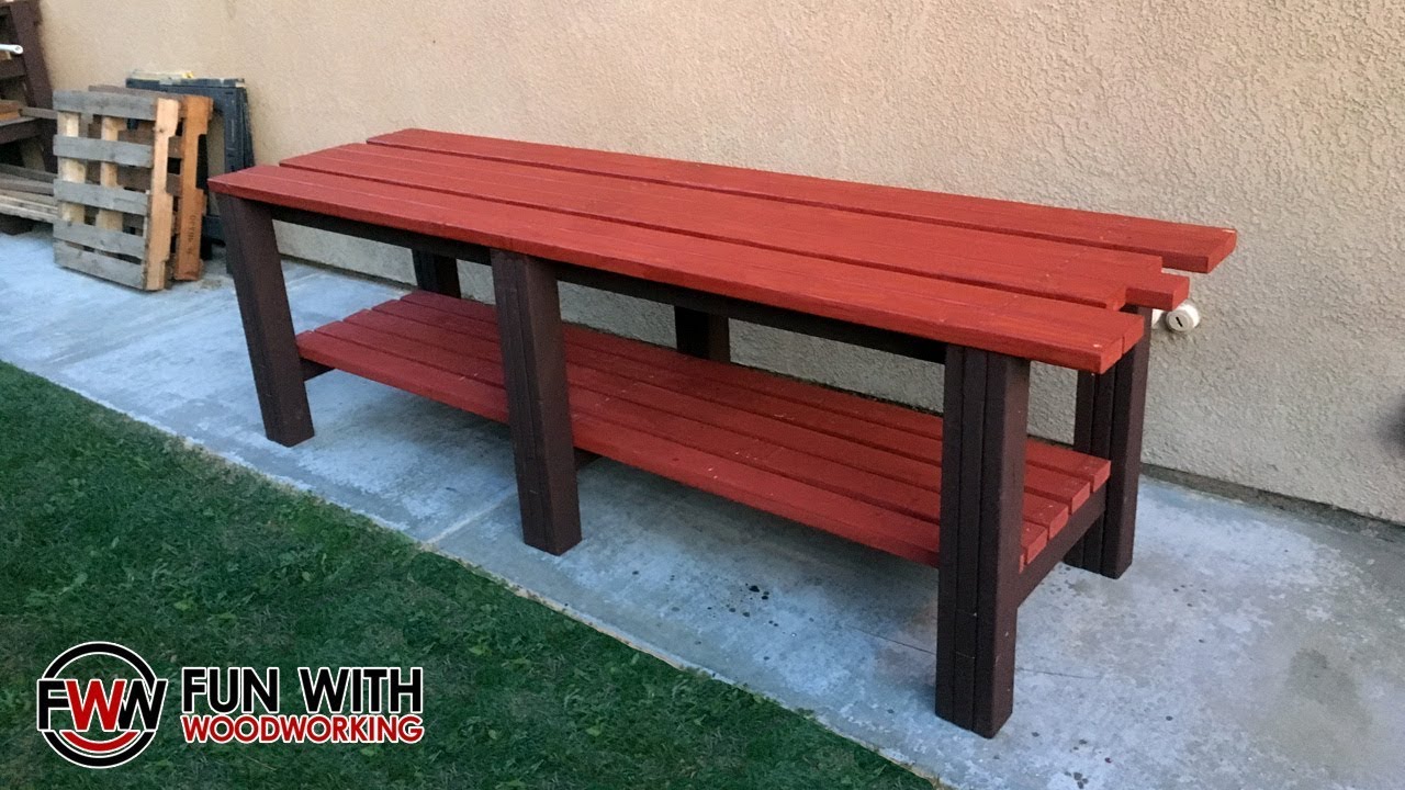 How to build a simple and strong 2x4 workbench - YouTube