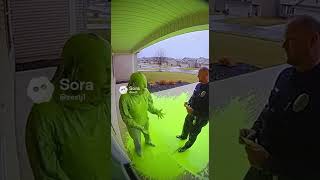 Girl Gets Caught In Green Paint Angry Police Confront The Prank