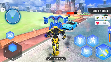Flying Robot Car Transform: Robot Shooting Games Part 3 - Android Gameplay