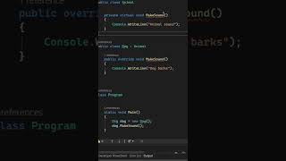 method overriding java | polymorphism in c# | virtual keyword | #coding #programming