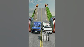 Cars & Cargo Vans vs Chained Hydraulic Crush - BeamNG.Drive