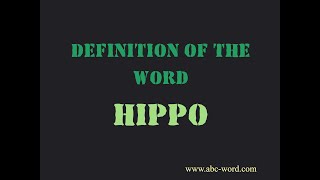 Definition of the word Hippo