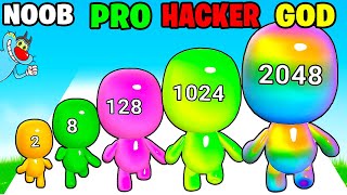 NOOB vs PRO vs HACKER In Man Run 2048 | With Oggy And Jack | Rock Indian Gamer |