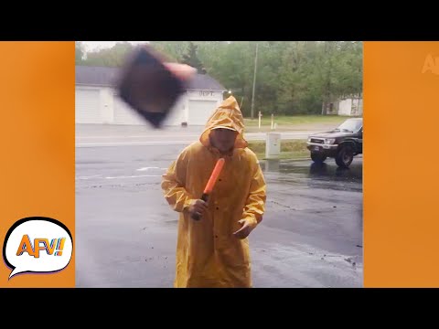Cloudy With a Chance of FLYING Traffic Cones! 😅 | Funny Nature Fails | AFV 2021