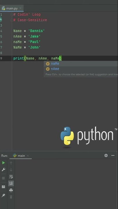 Case sensitive in Python #shorts - YouTube