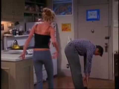 Joey doing stretches with Janine - FRIENDS