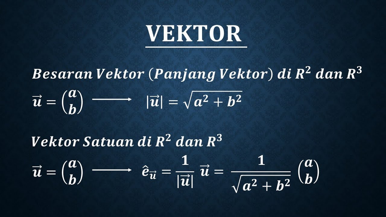 Besar vektor (Panjang vektor) dan Vektor satuan di R dan R