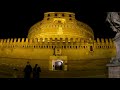 walking in Rome at night in Castel Sant'Angelo