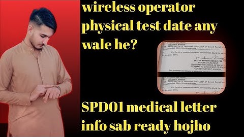 Wireless operator | physical test | info? SPD01 "letter" update #youtub#full video #Sindh police#