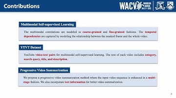 Progressive Video Summarization via Multimodal Self-supervised Learning