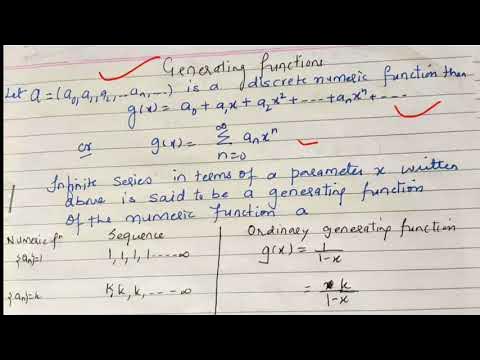 Generating function - lecture 100/ discrete mathematics - YouTube