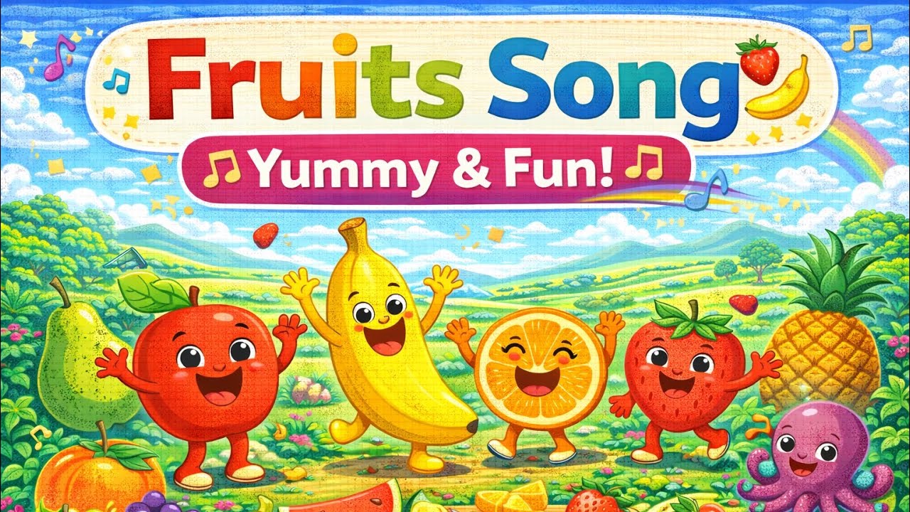 Fruits Song for Kids 🍎 | Yummy & Fun! 🎵 Learn Fruit Names in English ...