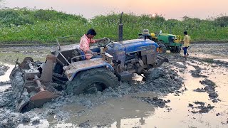 Eicher tractor stuck in mud Rescued by Massey ferguson tractor | tractor videos |