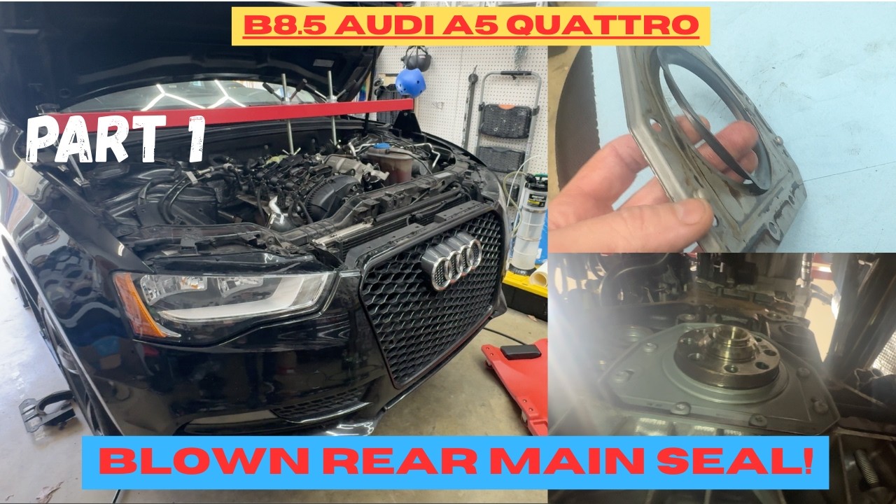 Audi A5 Rear Main Seal DIY — HUGE Job Without a Lift (Part 1-Disassembly)