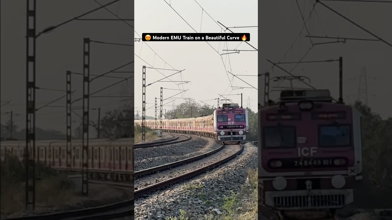😍 Modern EMU Train on a Beautiful Curve 🔥