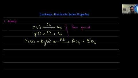 6. Continuous Time Fourier Series: Properties 1 (Linearity and Time-shifting)