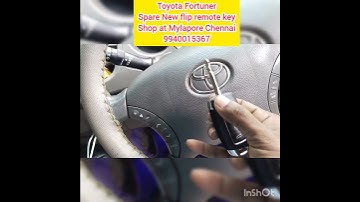 Toyota Fortuner Spare New flip remote key Shop at Mylapore, Chennai. Call:9940015367