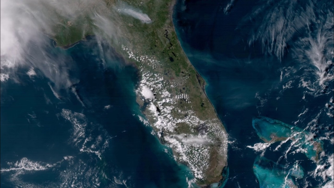 GOES-16 Imagery of Convection and Smoke over Florida