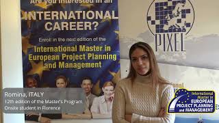 Testimonial from Romina, Italy. Onsite student. 12th edition of the Master Programme