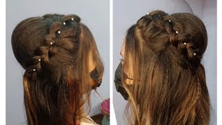 Very easy party hairstyle for bignners|Hair style on front thin hairs