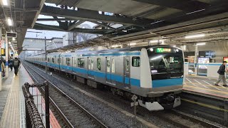 (4K高画質)E233系1000番台サイ148編成が南浦和駅2番線を発車する動画(1607A)