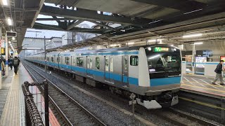 （4K高画質）E233系1000番台ｻｲ148編成が南浦和駅2番線を発車する動画（1607A）