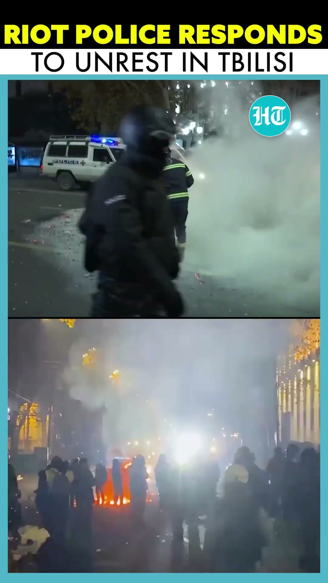 Protesters Face Off Against Riot Police In Central Tbilisi