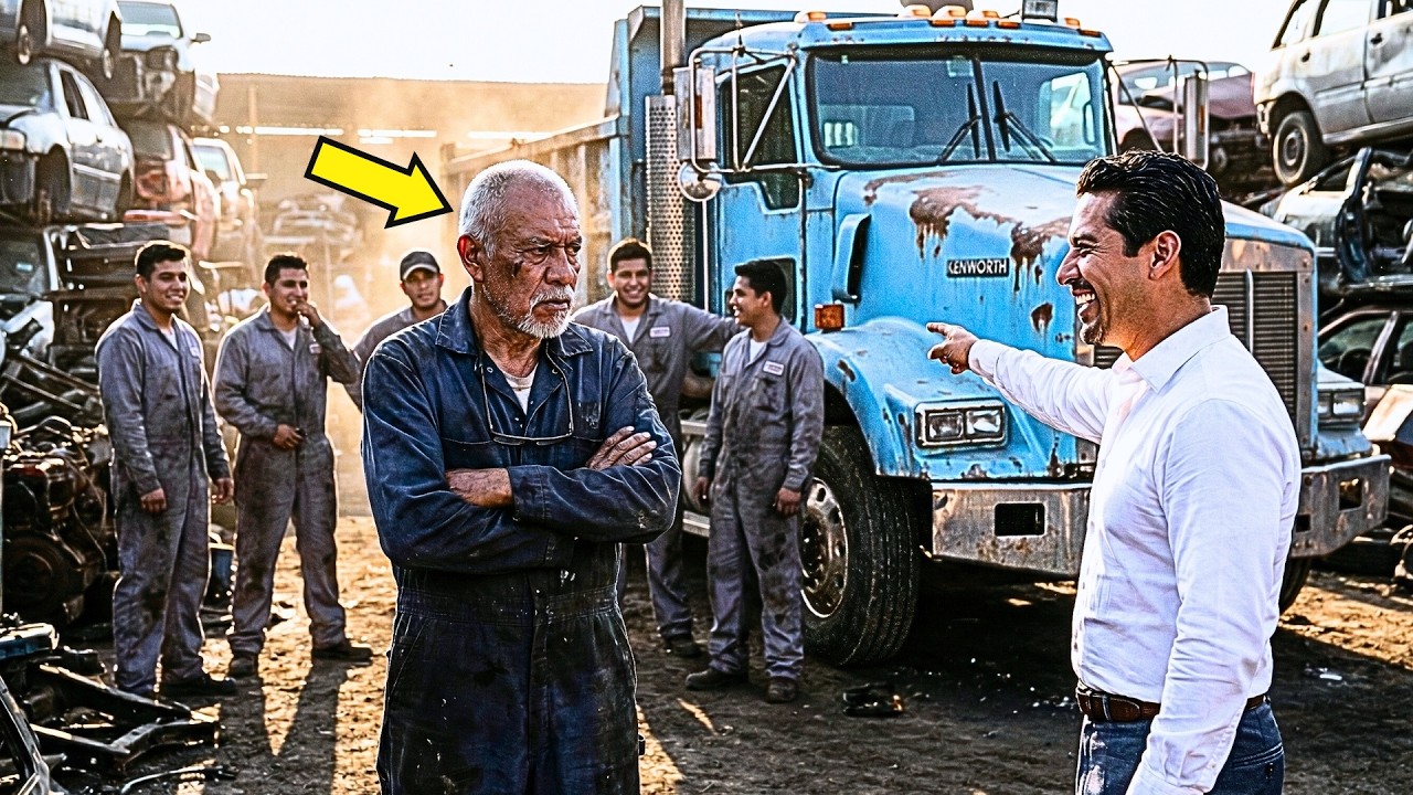 “¡AHÍ ESTÁ TU LUGAR, ABUELO. CON LA CHATARRA!” — LE DIERON UN CAMIÓN SINIESTRADO… HASTA QUE…