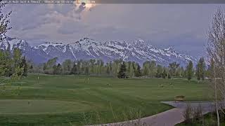 Teton time Lapse of sunset viewed from Teton Pines golf course on May 28, 2024