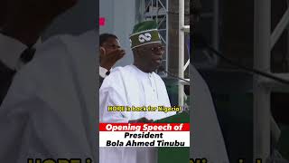 Opening Speech of President Bola Ahmed Tinubu