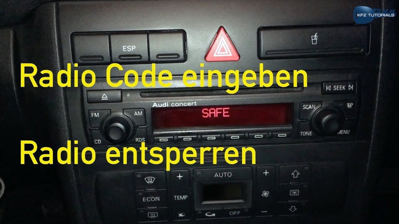 Entsperren Radio Code eingeben Audi VW Audi Concert 