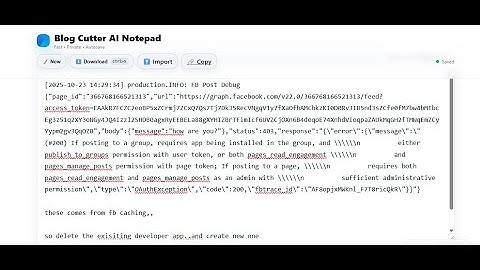 Fix Facebook Graph API Error (#200) If posting to a group, requires app being installed in the group