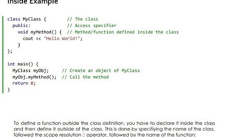 C++ Program / C++ Class Methods / Inside Example / Using Cxxdroid Mobile Application