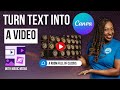 Turn TEXT into a VIDEO with Canva Magic Media