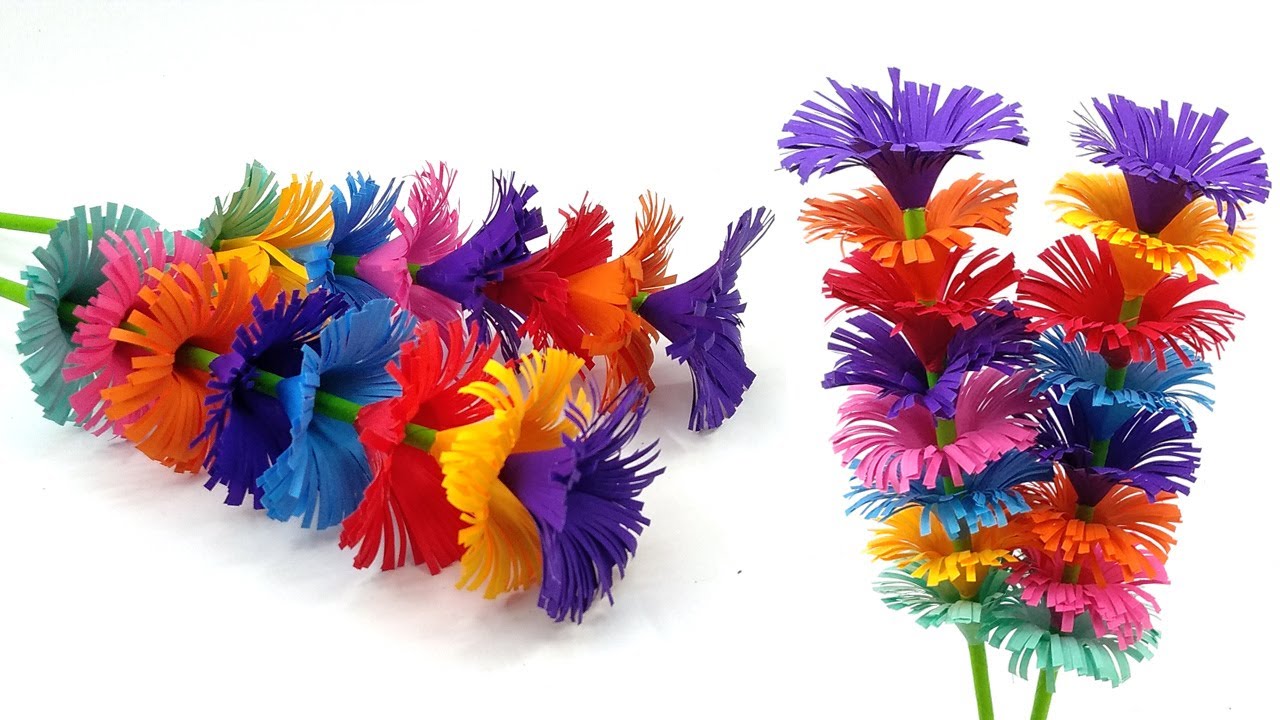 Easy Flower Stick White paperBeautiful Flower StickDiy Flower Stick