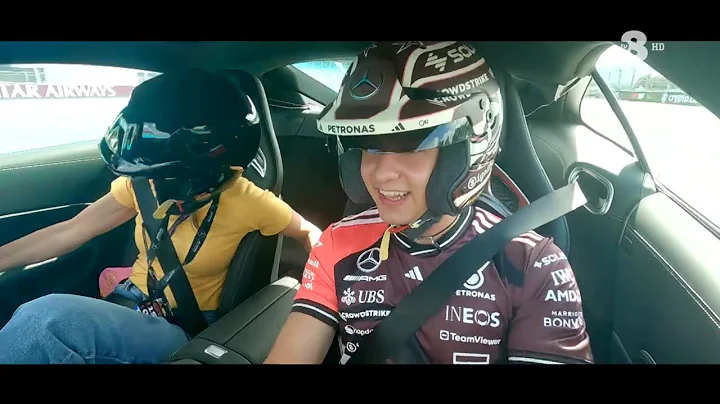 Andrea Kimi Antonelli e Mara Sangiorgio fanno un giro sul circuito di Miami (2025)