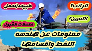 هندسه النفط واقسامها وطبيعه عملها وراتب ومجال عملها ومعدلات القبول اكمل الفديو للنهايه