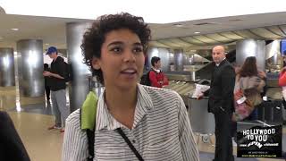 Alexandra Shipp talks about the openly gay character in the new Power Rangers movie while arriving a Information