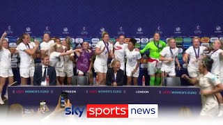 "It's coming home" - Sarina Wiegman's press conference gatecrashed by singing England players