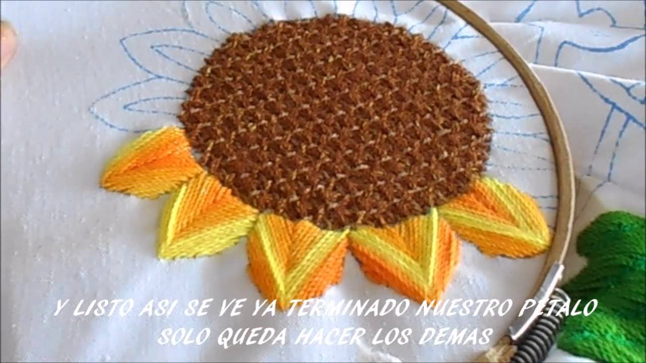 Bordados y Puntillas De Miky Ru: Diseño Servilleta Girasoles.  Patrones de  bordado, Tutorial bordado de cintas, Servilletas bordadas a mano