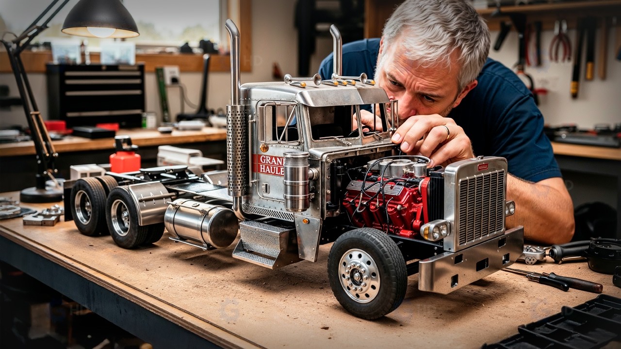 Мужчина строит НЕВЕРОЯТНЫЙ масштабный радиоуправляемый грузовик за 1800 долларов с РАБОЧИМИ МЕХАНИЗМ