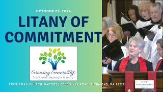 Litany of Commitment | Growing Generosity: Thankful for Meaningful Ministry