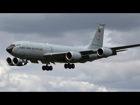 4Kᵁᴴᴰ Boeing KC-135R Stratotanker Turkish Air Force, Arrival & Departure @ RAF Fairford