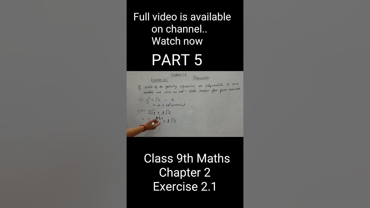 Part 5 ncert maths class 9 chapter 2 exercise 2 1 shorts 
