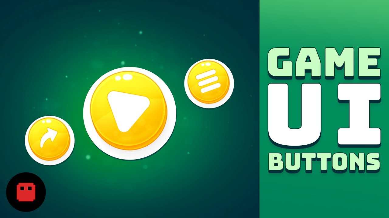 How to create game UI buttons - Illustration process | Parrot with a ...