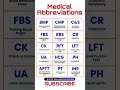 Medical term abbreviation words #shorts #medicalterms #terminology
